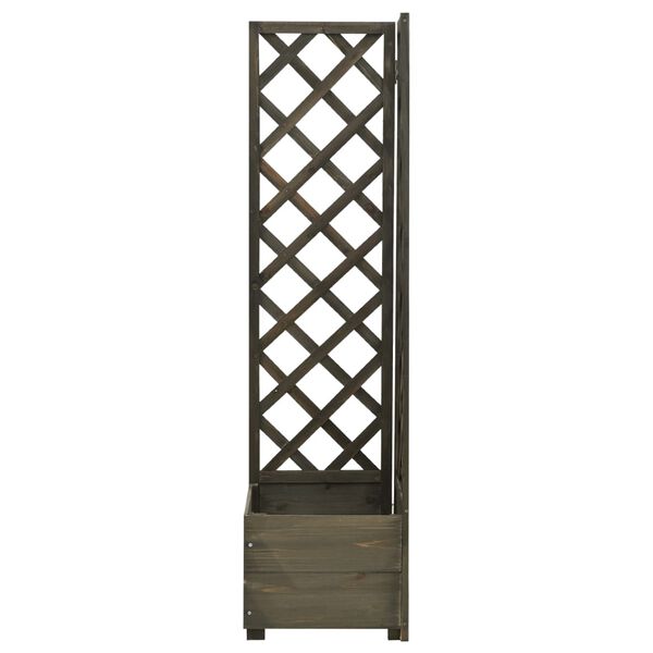 vidaXL Jardini&egrave;re d'angle en treillis Gris 40x40x150 cm Bois de sapin