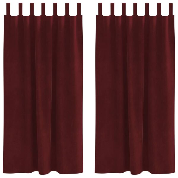 vidaXL Rideaux occultants 2 pcs Bordeaux 140 x 175 cm Velours
