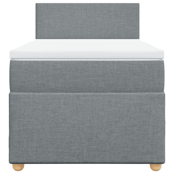 vidaXL Sommier &agrave; lattes de lit avec matelas Gris clair 100x200cm Tissu