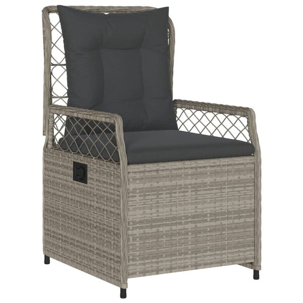vidaXL Chaises inclinables de jardin lot de2 gris clair r&eacute;sine tress&eacute;e