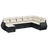 vidaXL Salon de jardin 8 pcs avec coussins noir r&eacute;sine tress&eacute;e