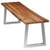 vidaXL Banc 160 cm Bois d'acacia massif et acier inoxydable