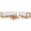 vidaXL Salon de jardin 6 pcs avec coussins Bois d'acacia solide