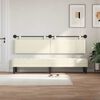 vidaXL T&ecirc;te de lit suspendue Montage mural Uni Cr&egrave;me 210 x 55 x 5 cm