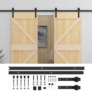 vidaXL Porte coulissante 2 pc 100 x 210 cm Bois de pin massif