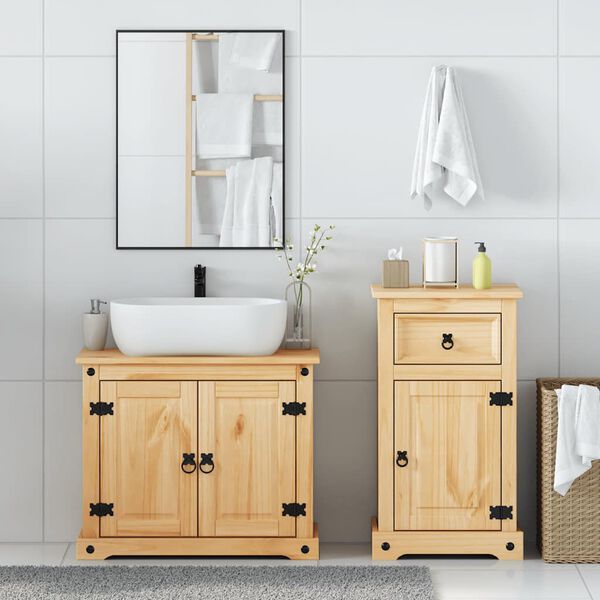 vidaXL Ensemble de meubles salle de bain 2 pcs Corona bois pin massif