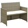 vidaXL Canap&eacute; de jardin &agrave; 2 places avec coussins Beige R&eacute;sine tress&eacute;e