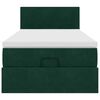 vidaXL Lit ottoman avec matelas et LED Vert fonc&eacute; 80x200cm velours