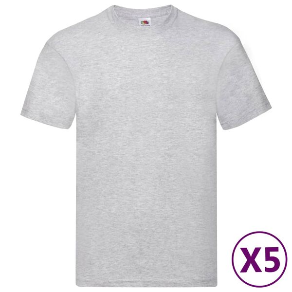 Fruit of the Loom T-shirts originaux 5 pcs Gris 3XL Coton
