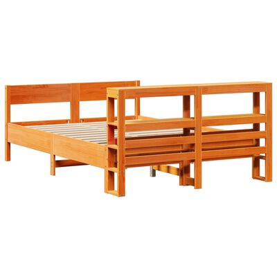 vidaXL Cadre de lit sans matelas cire marron 140x200cm bois pin massif