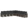 vidaXL Ensemble de canap&eacute; de jardin 9 pc Gris polyrotin