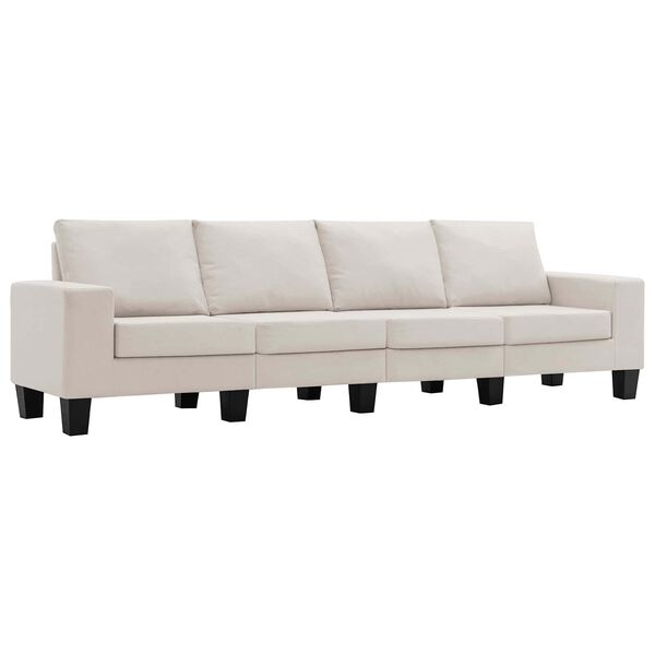 vidaXL Canap&eacute; Cr&egrave;me 5 places tissu