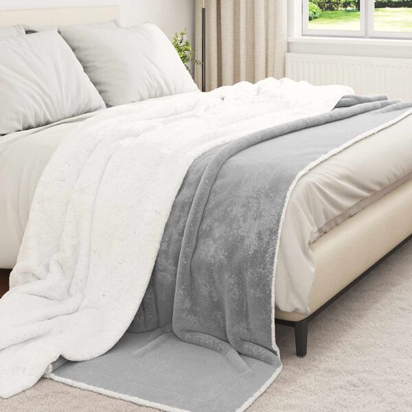vidaXL Jet&eacute; Gris 240 x 270 cm Toison