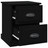 vidaXL Tables de chevet 2 pcs noir 39x39x47,5 cm bois d'ing&eacute;nierie
