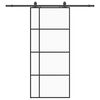 vidaXL Porte coulissante kit de quincaillerie noir 90x205 cm verre ESG
