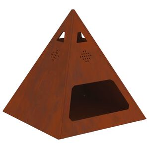 vidaXL Brasero Rouill&eacute; 50 x 50 x 51 cm Acier patin&eacute;