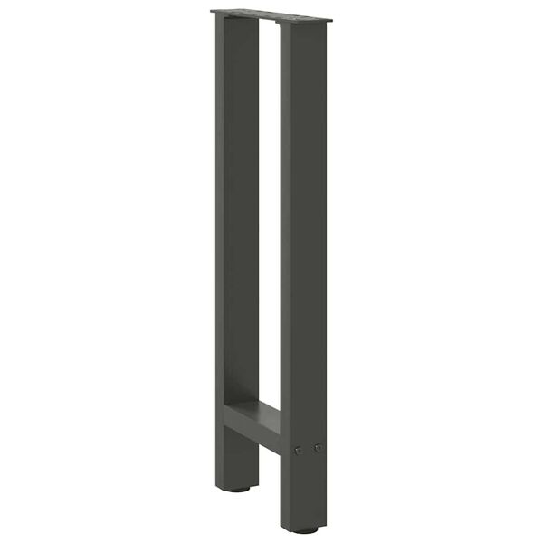 vidaXL Pieds de table console Anthracite 2 pi&egrave;ces 38 x (72-73) cm Acier