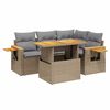 vidaXL Salon de jardin avec coussins 5 pcs beige r&eacute;sine tress&eacute;e