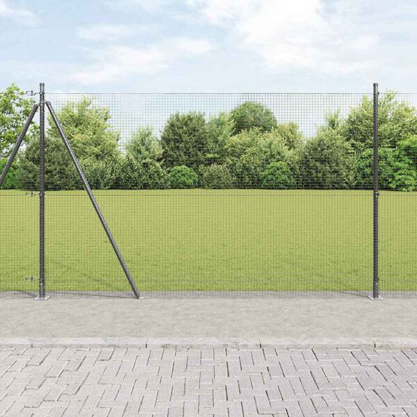 vidaXL Poteau de cl&ocirc;ture. Gris 50 x 1,4 m (mailles de 19 x 19 mm)
