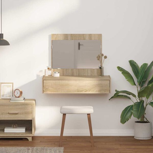 vidaXL Table de Toilette Marron 83 x 40 x 70 cm Bois d'ing&eacute;nierie