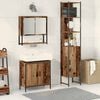 vidaXL Ensemble de mobilier de salle de bain avec &eacute;tag&egrave;re 3 pcs Marron