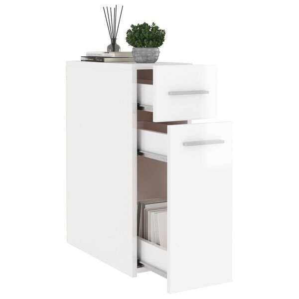 vidaXL Armoire d'apothicaire Blanc brillant Bois d&rsquo;ing&eacute;nierie
