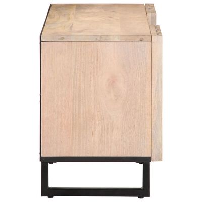 vidaXL Meuble TV blanc 105x34x46 cm bois massif de manguier