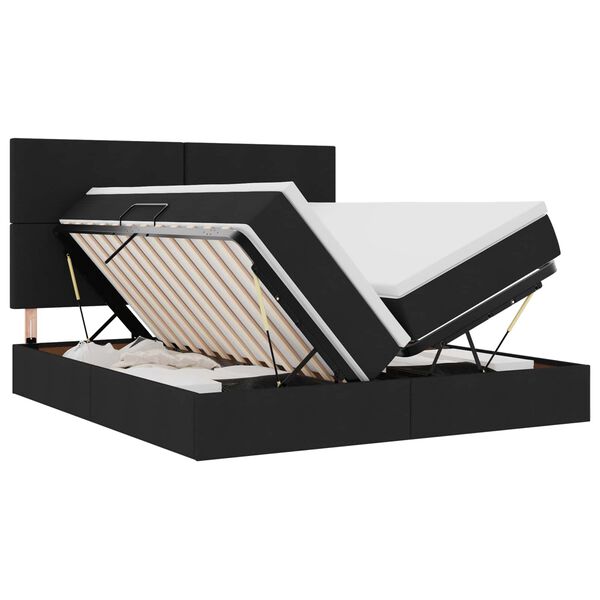 vidaXL Lit de Rangement Noir 200 x 200 cm Cuir synth&eacute;tique