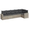 vidaXL Salon de jardin 6 pcs avec coussins gris clair r&eacute;sine tress&eacute;e