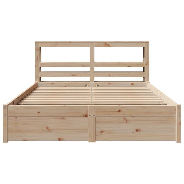 vidaXL Cadre de lit avec t&ecirc;te de lit sans matelas 140x200 cm