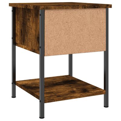 vidaXL Table de chevet chêne fumé 34x35,5x45 cm bois d'ingénierie