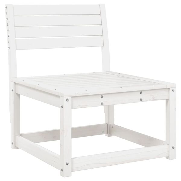 vidaXL Salon de jardin 5 pcs blanc bois massif de pin