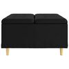 vidaXL Pouf de rangement avec coussin Noir 80 x 80 x 45 cm Simili cuir