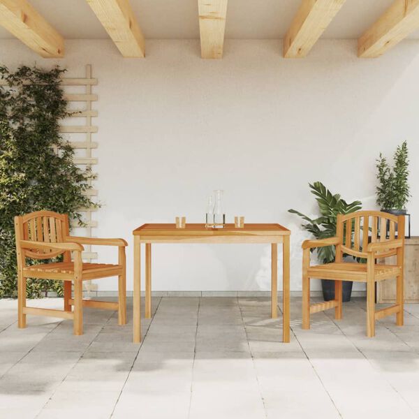 vidaXL Ensemble &agrave; manger de jardin 3 pcs Bois de teck massif