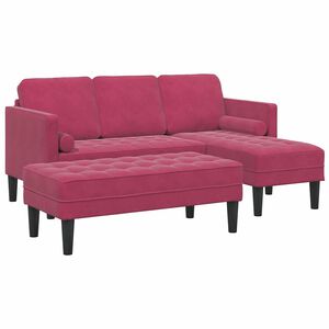 vidaXL Ensemble de Canap&eacute;s avec coussin 2 pcs Bordeaux Polyester