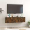 vidaXL Meubles TV suspendus 2 pcs Ch&ecirc;ne fum&eacute; 60x30x30 cm