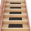 vidaXL Tapis d'escalier autocollants 15 pi&egrave;ces 60 x 25 cm Marron fonc&eacute; Rectangulaire