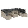 vidaXL Ensemble de canap&eacute; de jardin avec coussin 10 pcs Gris clair
