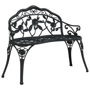 vidaXL Banc de jardin 100 cm Aluminium coul&eacute; Noir