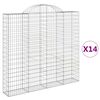 vidaXL Paniers &agrave; gabions arqu&eacute;s 14 pcs 200x30x180/200 cm Fer galvanis&eacute;