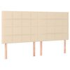 vidaXL Sommier &agrave; lattes de lit avec matelas Cr&egrave;me 200x200 cm Tissu