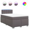 vidaXL Sommier à lattes de lit avec matelas Gris 120x200 cm Similicuir