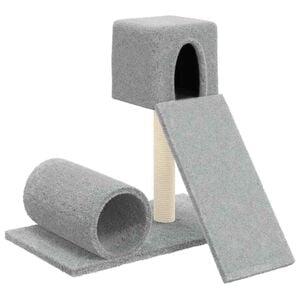 vidaXL Arbre &agrave; chat avec griffoir en sisal Gris clair 59 cm