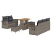 vidaXL Ensemble de canap&eacute; de jardin avec coussin 8 pcs Gris polyrotin