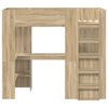 vidaXL Cadre de lit superpos&eacute; avec bureau Ch&ecirc;ne Sonoma 90 x 200 cm