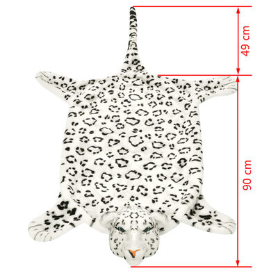 vidaXL Tapis en peluche en forme de léopard 139 cm Blanc