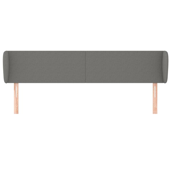 vidaXL T&ecirc;te de lit avec oreilles Gris fonc&eacute; 163x23x78/88 cm Tissu