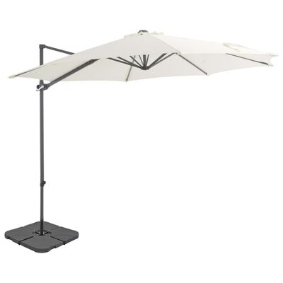 vidaXL Parasol de jardin avec base portable sable