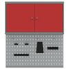 vidaXL Ensemble d'armoires &agrave; outils 3 pcs Rouge Acier enduit de poudre