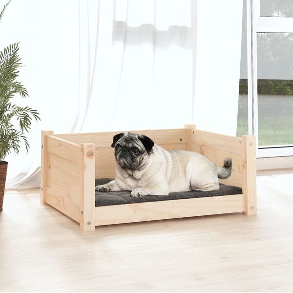vidaXL Lit pour chien 65,5 x 50,5 x 28 cm Bois de pin massif